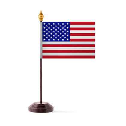 USA Table Flag with Stick and Base