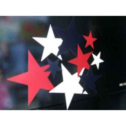 Cardboard Stars Red - White And Blue