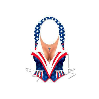 Plastic Female USA Patriotic Vest