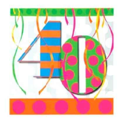 40th Balloon Bright Birthday Party Napkins