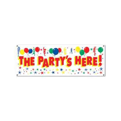 The Party's Here! Sign Banner
