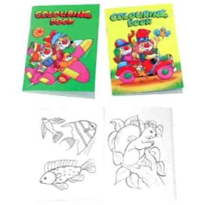 Paperback Colouring Book. 8 assorted designs.