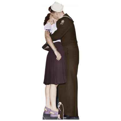 Victory Day Couple Colour Cardboard Cutout