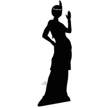 Flapper Girl silhouette Black - Cardboard Cutout