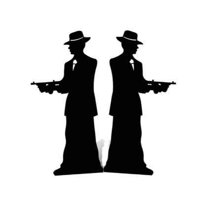 Gangster silhouette (double pack) Black - Cardboard Cutout
