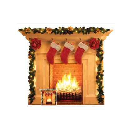 Christmas Fireplace Festive 1 Dimensional Cardboard Cutout