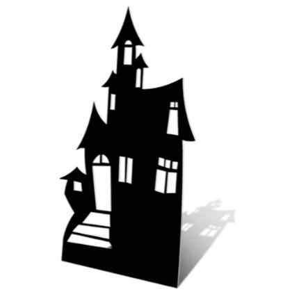 Small Haunted House (Silhouette) - Cardboard Cutout