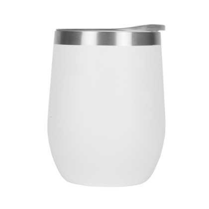 Mood Double Walled Coffee Cup Tumbler - 330ml White Clear Lid