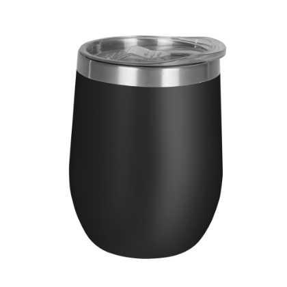 Mood Double Walled Coffee Cup Tumbler - 330ml Black Clear Lid