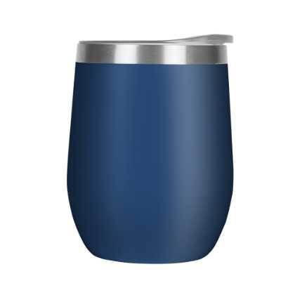 Mood Double Walled Coffee Cup Tumbler - 330ml Navy Blue Clear Lid