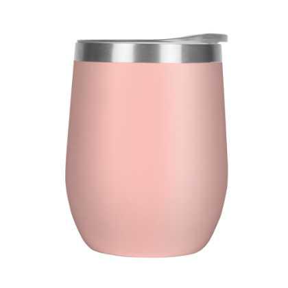 Mood Double Walled Coffee Cup Tumbler - 330ml Pastel Pink Clear Lid