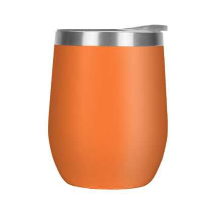 Mood Double Walled Coffee Cup Tumbler - 330ml Orange Clear Lid