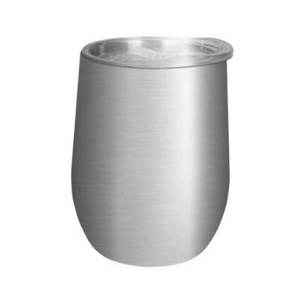 Mood Double Walled Coffee Cup Tumbler - 330ml Silver Clear Lid