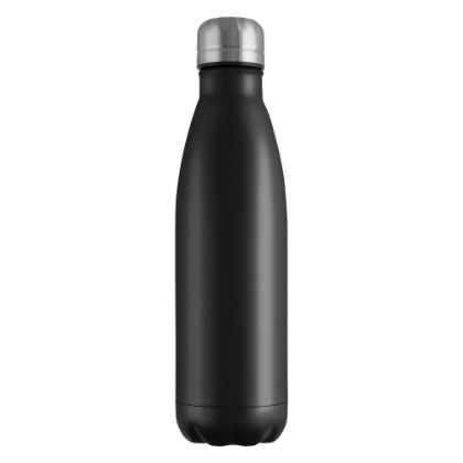 Mood Powder Coated Vacuum Bottle - 500ml Black Silver Lid