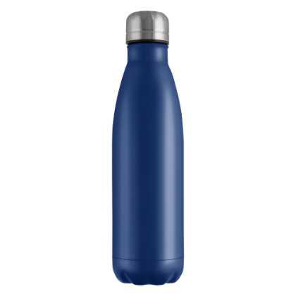 Mood Powder Coated Vacuum Bottle - 500ml Navy Blue Silver Lid
