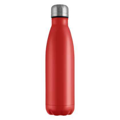 Mood Powder Coated Vacuum Bottle - 500ml Red Silver Lid