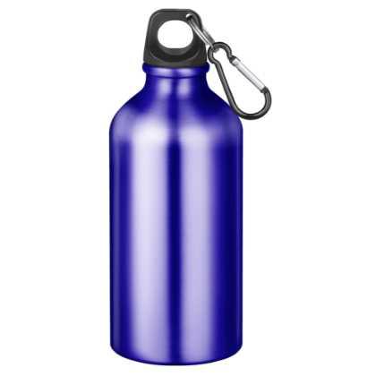 Action Aluminium Water Bottle with Carabiner Clip - 550ml Blue