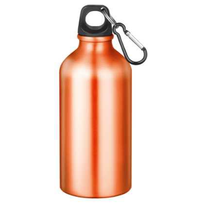 Action Aluminium Water Bottle with Carabiner Clip - 550ml Orange