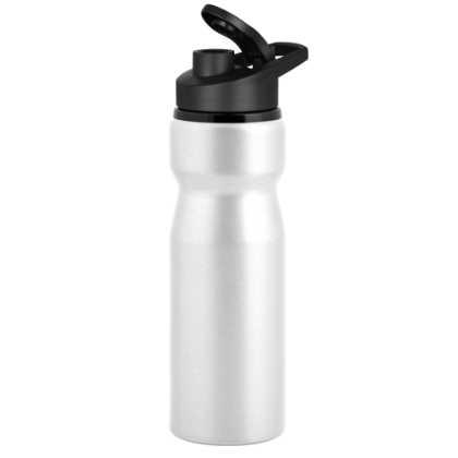 Nova Aluminium Water Bottle with Snap Cap Lid - 750ml Silver