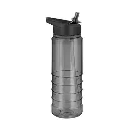 Tritan Pure Sports Water Bottle - 750ml Translucent Black/Grey