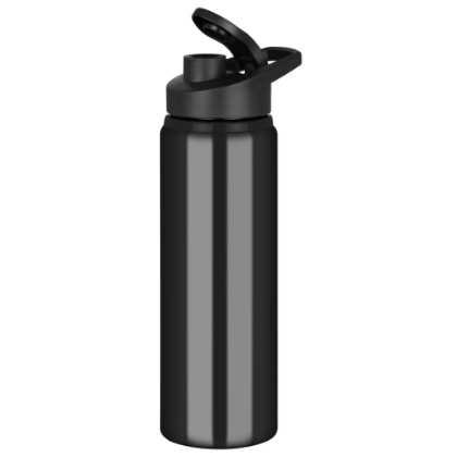 Tide Aluminium Water Bottle with Snap Cap Lid - 750ml Black