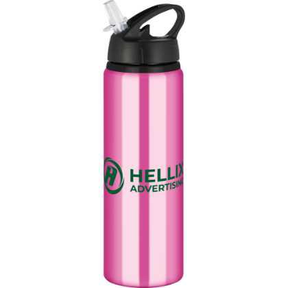 Tide Aluminium Water Bottle with Flip Sipper Lid - 750ml Pink