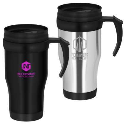Tour Double Walled Travel Mug with Handle - 400ml