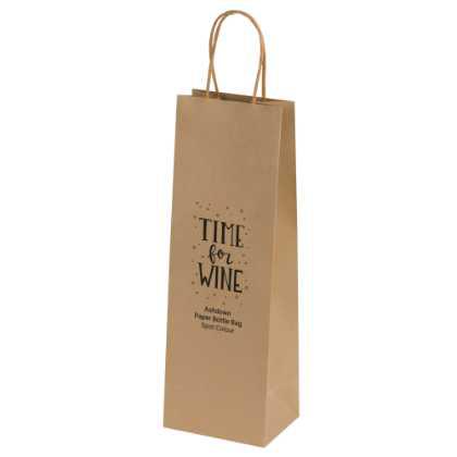 Bags - Ashdown Bottle Paper Gift Bag with Twisted Handles - Kraft - 150GSM