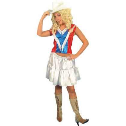 Cowgirl Sexy Costume Includes Fringed Top And Skirt 
