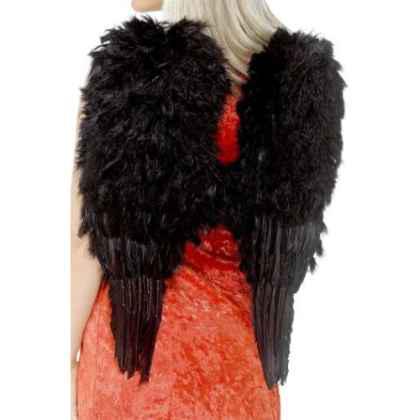 Black Feathered Angel Wings