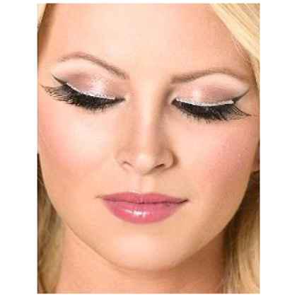 Glitter Eyelashes - Black and Silver - contains Glue