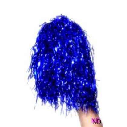 Blue Pom Poms -sold in pairs- Metallic. A Fun Novelty Item