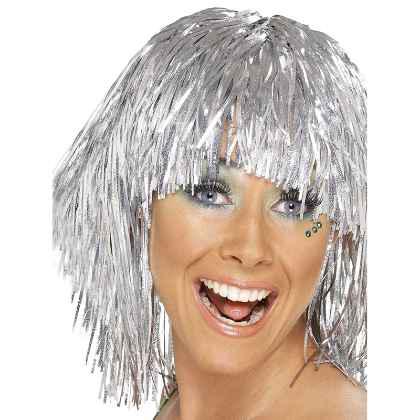 Cyber Tinsel Wigs Silver