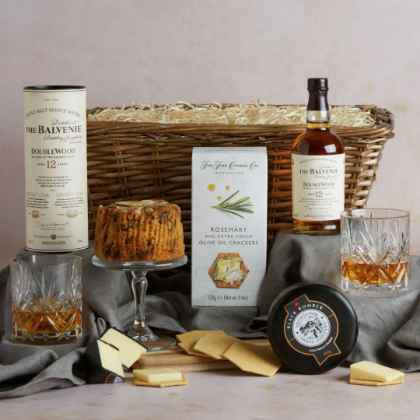 premium whisky & food gift basket
