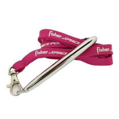 BULLET CHROME WITH D RING AND PINK FISHER LANYARD – f400-jr/lpk