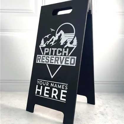 Personalised Free Standing Reserved Camping Pitch Sign