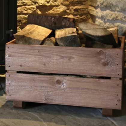 Rustic Wooden Log Crate