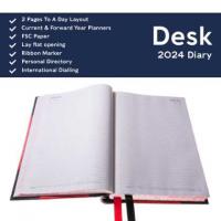 Collins Desk A4 Two Pages a Day Business Diary Red