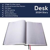 Collins Desk A4 Two Pages a Day Business Diary Black