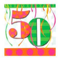 50th Balloon Bright Birthday Party Napkins