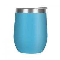 Mood Double Walled Coffee Cup Tumbler - 330ml Light Blue Cyan Clear Lid