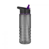 Tritan Pure Sports Water Bottle - 750ml Translucent Black/Purple