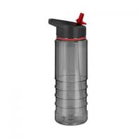 Tritan Pure Sports Water Bottle - 750ml Translucent Black/Red
