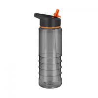 Tritan Pure Sports Water Bottle - 750ml Translucent Black/Orange