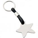 Key chain chromed star with PVC black