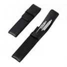 Pen sleeve black leather with closing