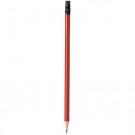 Pencil with red body and black rubber
