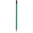 Pencil with green body and black rubber