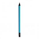 Pencil with metallic turquoise body, black wood and black rubber