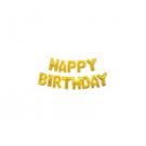Happy Birthday Balloon Banner - Gold